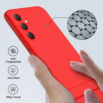 Ochranný 360 ° celotelový plastový kryt pre Xiaomi Redmi Note 12 4G - červený