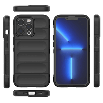Protišmykový silikónový ochranný kryt pre Apple iPhone 12 Pro - čierny