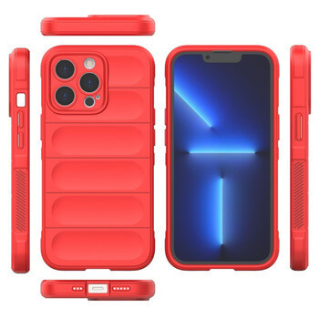 Protišmykový silikónový ochranný kryt pre Apple iPhone 12 Pro - červený