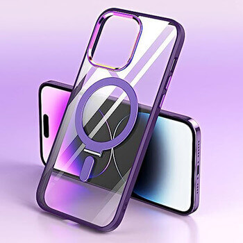 Plastový obal MagSafe se stojánkem pre Samsung Galaxy S23 Plus 5G - fialový