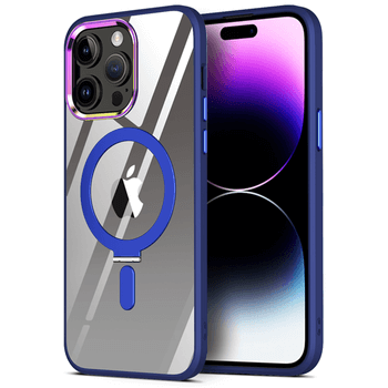 Plastový obal MagSafe se stojánkem pre Apple iPhone 11 Pro Max - tmavo modrý