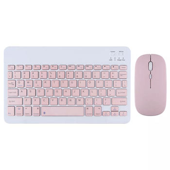 Bezdrátová myš s klávesnicí svetlo ružová