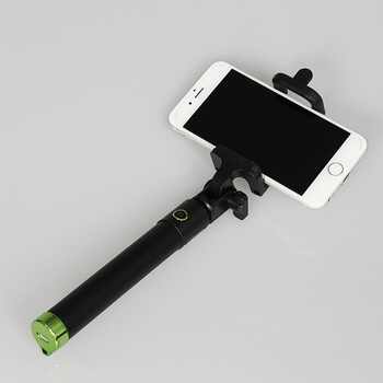 BEZDRÔTOVÁ teleskopická selfie tyč monopod s ovládaním 80 cm - zelená rukoväť