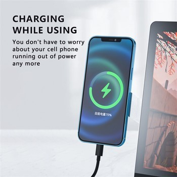 Magnetický držák na telefon k notebooku - tmavo modry