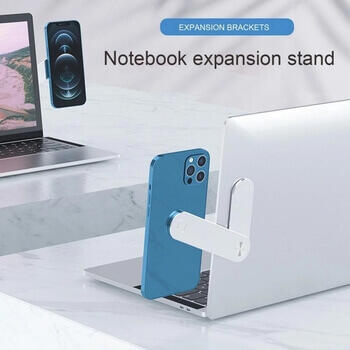 Magnetický držák na telefon k notebooku - tmavo modry