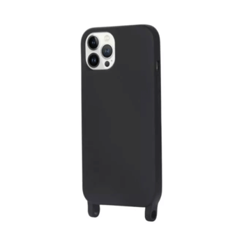 Gumový ochranný kryt so šnúrkou na krk pre Xiaomi Redmi Note 10 Pro - čierny