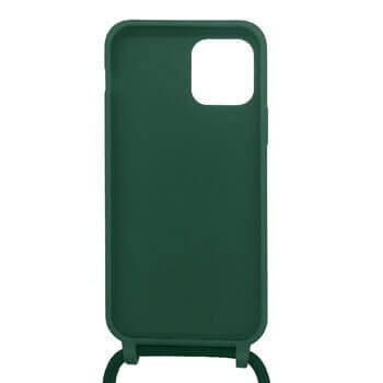 Gumový ochranný kryt so šnúrkou na krk pre Samsung Galaxy S20+ G985F - tmavo zelený