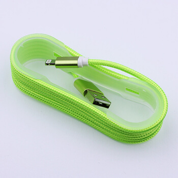Nylonový USB Lightning kábel pre Apple - zelený