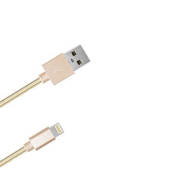 Nylonový USB Lightning kábel pre Apple - zlatý