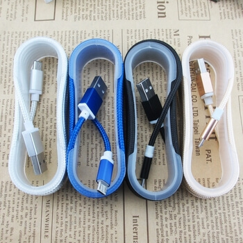 Nylonový USB kábel Micro USB - čierny