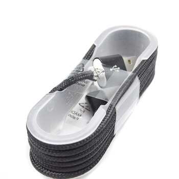 Nylonový USB kábel Micro USB - čierny