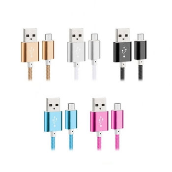 Nylonový USB kábel Micro USB - fialový