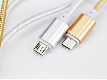 Nylonový USB kábel Micro USB - zlatý