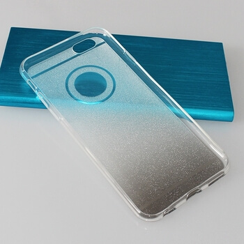 Silikónový ochranný obal s trblietkami pre Apple iPhone 6/6S - strieborný