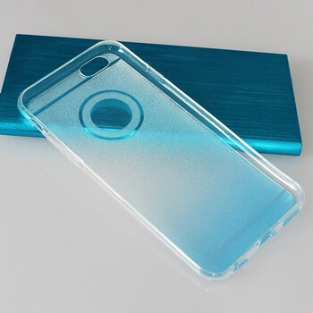 Silikónový ochranný obal s trblietkami pre Apple iPhone 6/6S - tmavo modrý