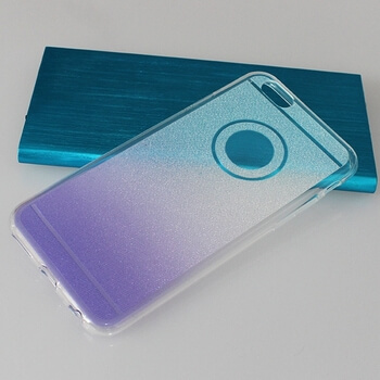 Silikónový ochranný obal s trblietkami pre Apple iPhone 6/6S - fialový