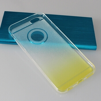 Silikónový ochranný obal s trblietkami pre Apple iPhone 6/6S - žltý