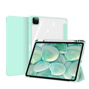 2v1 Smart flip cover+zadný silikónový ochranný obal s držiakom na pero pre Apple iPad Air 5 10.9" (2022,M1) - svetlo zelený