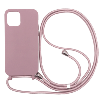 Gumový ochranný kryt so šnúrkou na krk pre Xiaomi Redmi Note 11 - ružový