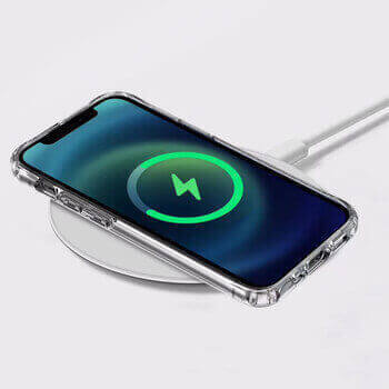 Ochranný silikónový obal s integráciou pre bezdrôtové nabíjanie Qi pre Apple iPhone 15 Pro - priehľadný