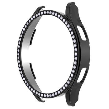 Luxusný ochranný kryt so sklom pre Samsung Galaxy Watch 6 44 mm - čierny