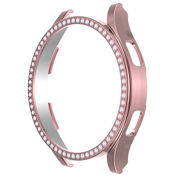 Luxusný ochranný kryt so sklom pre Samsung Galaxy Watch 6 40 mm - svetlo ružový
