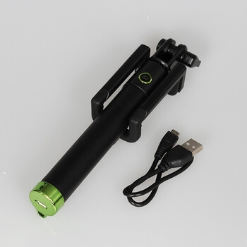 BEZDRÔTOVÁ teleskopická selfie tyč monopod s ovládaním 80 cm - čierna rukoväť