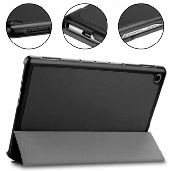 2v1 Smart flip cover + zadný plastový ochranný kryt pre Lenovo Tab M10 Plus (3.generace) - čierny