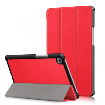 2v1 Smart flip cover + zadný plastový ochranný kryt pre Lenovo Tab M10 Plus (3.generace) - červený