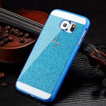 Plastový ochranný obal sa trblietky Samsung Galaxy S7 G930F - modrý
