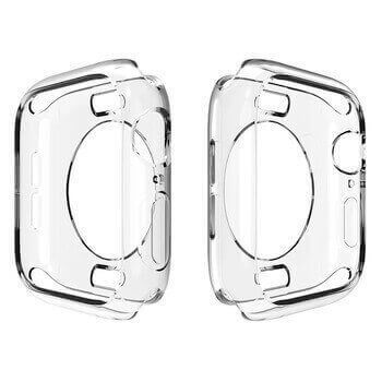 Ultratenký silikónový obal pre chytré hodinky Apple Watch 45 mm (9.série) - priehľadný
