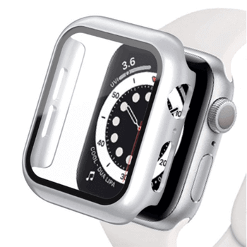 2v1 Kryt s ochranným sklom na Apple Watch 45 mm (9.série) - strieborný
