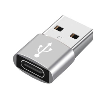 Redukcia adaptér s USB-C výstupom as USB 3.0 vstupom strieborná