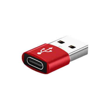 Redukcia adaptér s USB-C výstupom as USB 3.0 vstupom červená
