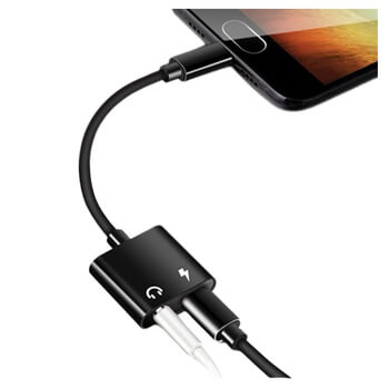 2v1 Redukcia a adaptér pre nabíjanie a slúchadlá USB Type C a Audio Jack čierna