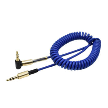 Audio Jack prepojovací kábel a AUX redukcia špirála modrý