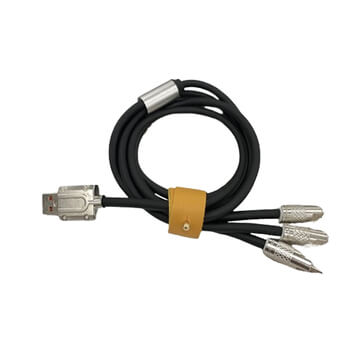 Odolný multifunkčný kábel 3v1 s konektormi Micro USB, USB-C a Lightning - čierny