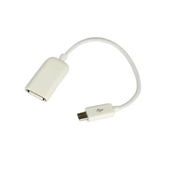 USB OTG prepojovací kábel pre Micro USB 15 cm - biely