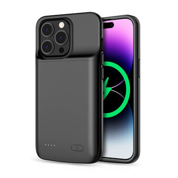 3v1 Silikónové puzdro smart battery case power bánk 4800 pre Apple iPhone 12 - čierne