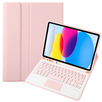 Puzdro s klávesnicou a držiakom na stylus pre Apple iPad 10.2" 2019 (7. generace) - svetlo ružové