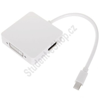 3v1 Mini Displayport (Thunderbolt) na HDMI, DisplayPort a DVI pre Apple MacBook