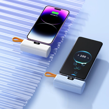 Mini cestovná powerbanka s konektorom Lightning 5000 mAh - čierna