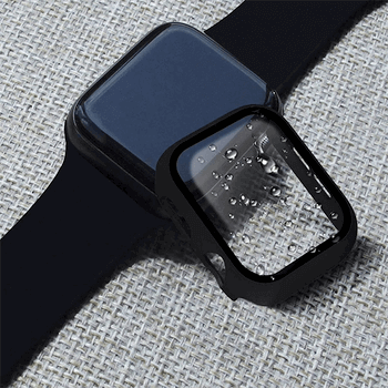 2v1 Kryt s ochranným sklom na Apple Watch SE 44 mm (2023) - čierny