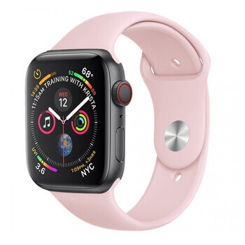 Silikónový remienok pre chytré hodinky Apple Watch SE 44 mm (2023) - svetlo ružový