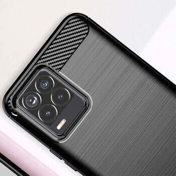 Ochranný silikónový obal karbón pre Realme C33 (2023) - čierny
