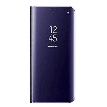 Zrkadlový plastový flip obal pre Samsung Galaxy S21 G991B - modrý