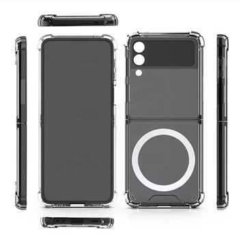 Ochranný silikónový obal s integráciou pre bezdrôtové nabíjanie Qi pre Samsung Galaxy Z Flip4 5G F721B - priehľadný