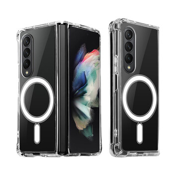 Ochranný silikónový obal s integráciou pre bezdrôtové nabíjanie Qi pre Samsung Galaxy Z Fold 5 5G F946B - priehľadný