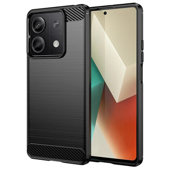 Ochranný silikónový obal karbón pre Xiaomi Redmi Note 13 5G - čierny