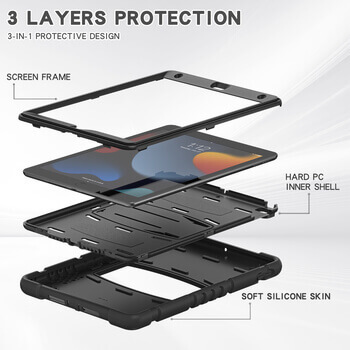 Extra odolný obal s držiakom pre Apple iPad 10,9" 2022 (10.generace) - čierny